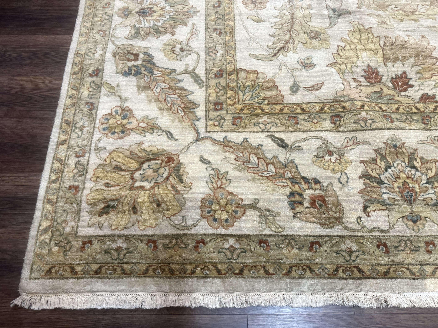 Palace Size Rug 12x15, Neutral Light Colors, Oat, Peshawar Chobi Oushak Rug, Handmade Wool Rug