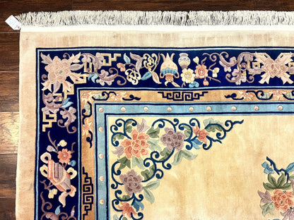 Chinese Wool Rug 8x11 Handmade Peking Art Deco