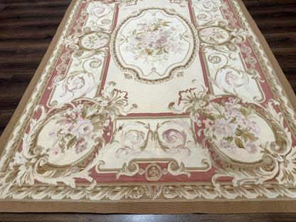 Aubusson Rug 6x9 Hand Knotted Wool Vintage Area Rug For Living Room