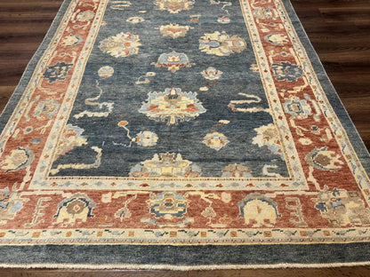 Turkish Oushak Rug 6x9 Sultanabad Carpet Handmade Wool Vintage Oriental Rug