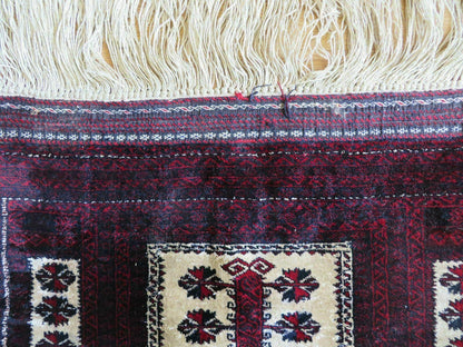 Balouch Turkoman Prayer Silk Wool Rug Handmade 3x5 Fine Knotted