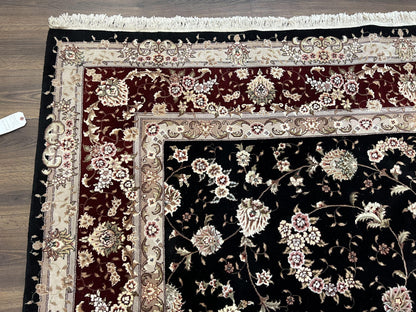 Sino Persian Rug 9x12 Hand Knotted Wool Silk Oriental Carpet Vintage Floral Pattern