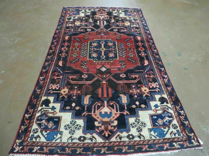 Antique Turkish Anatolian Wool Rug Handmade Vegetable Dye 47x82 Handwoven Classic Pattern