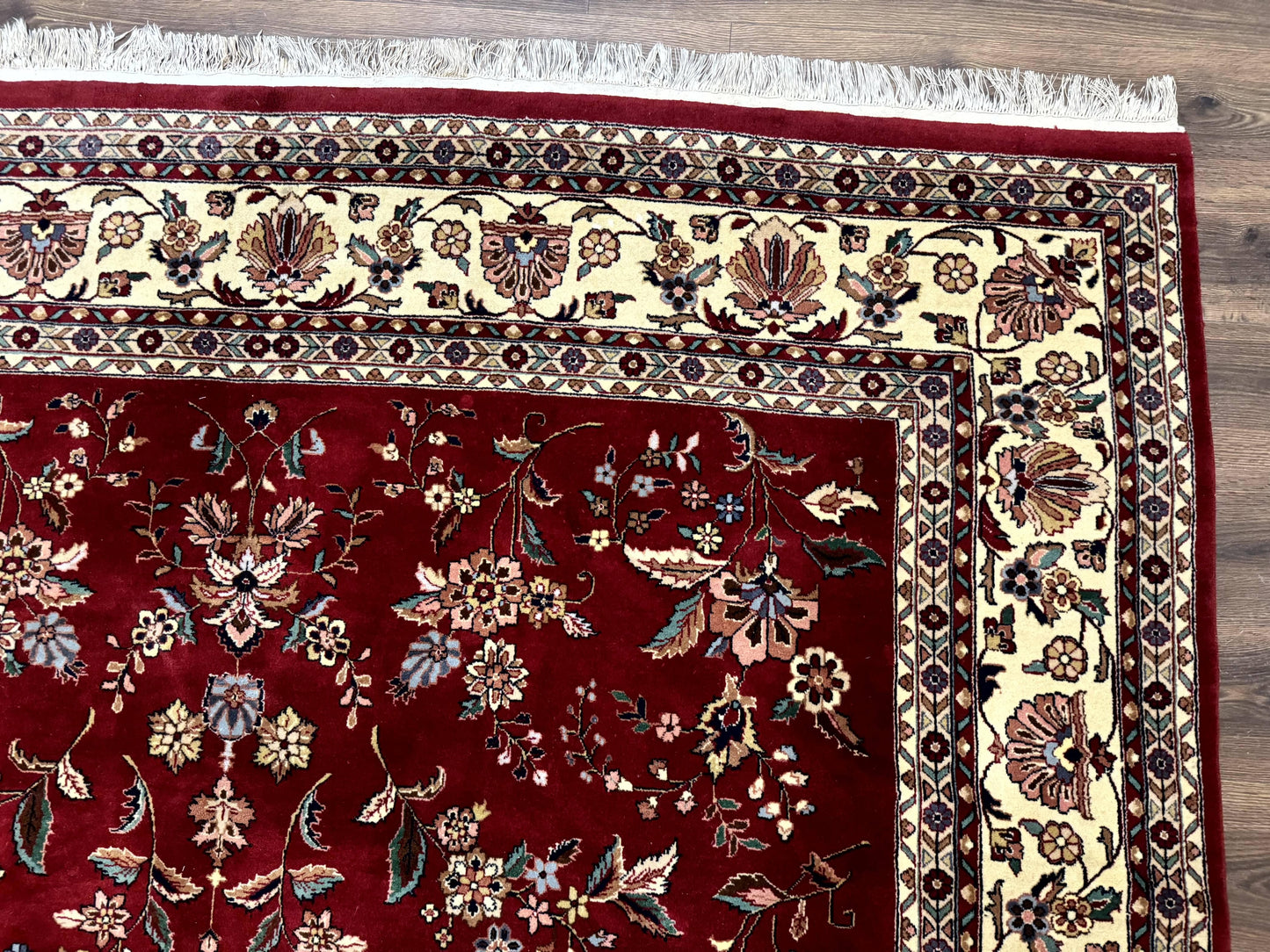 Indo Persian Rug 8x10, Red and Cream, Floral, Pande Cameron