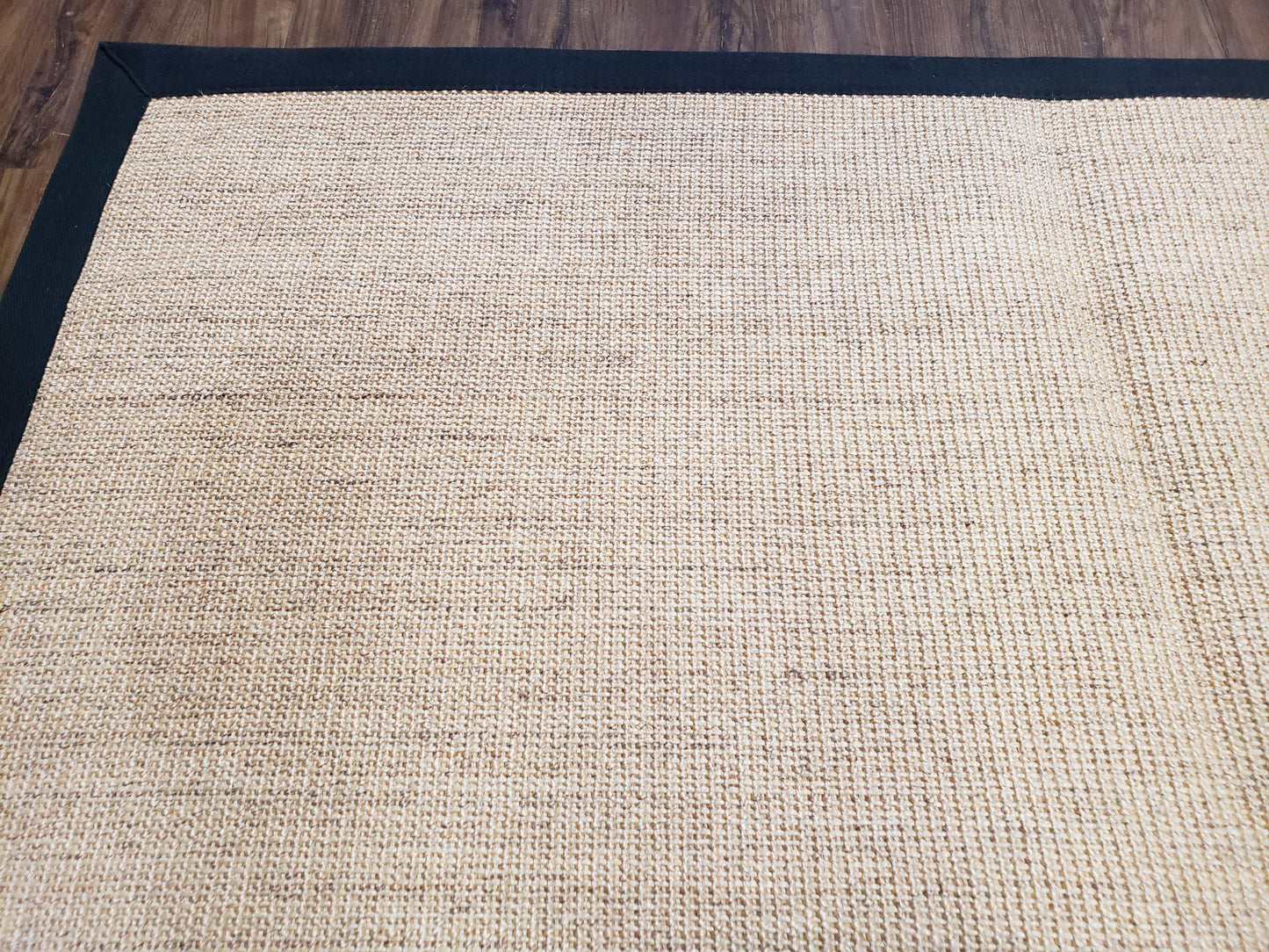 Jute Rug 8x10 Natural Fiber Area Rug With Black Border Farmhouse Style