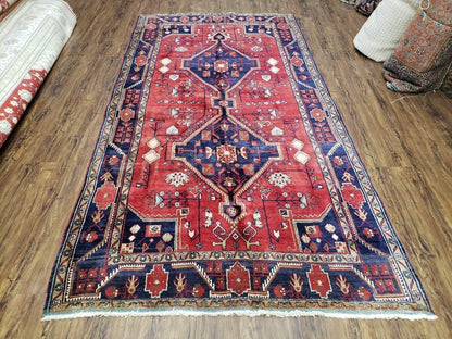 Antique Persian Rug Hand Knotted Zanjan Nahavand Heriz Wool 5x9 Handcrafted