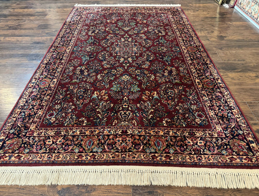 Karastan Red Sarouk Rug 5.9 x 9 Vintage Wool Area Carpet 785 Original 700 Series
