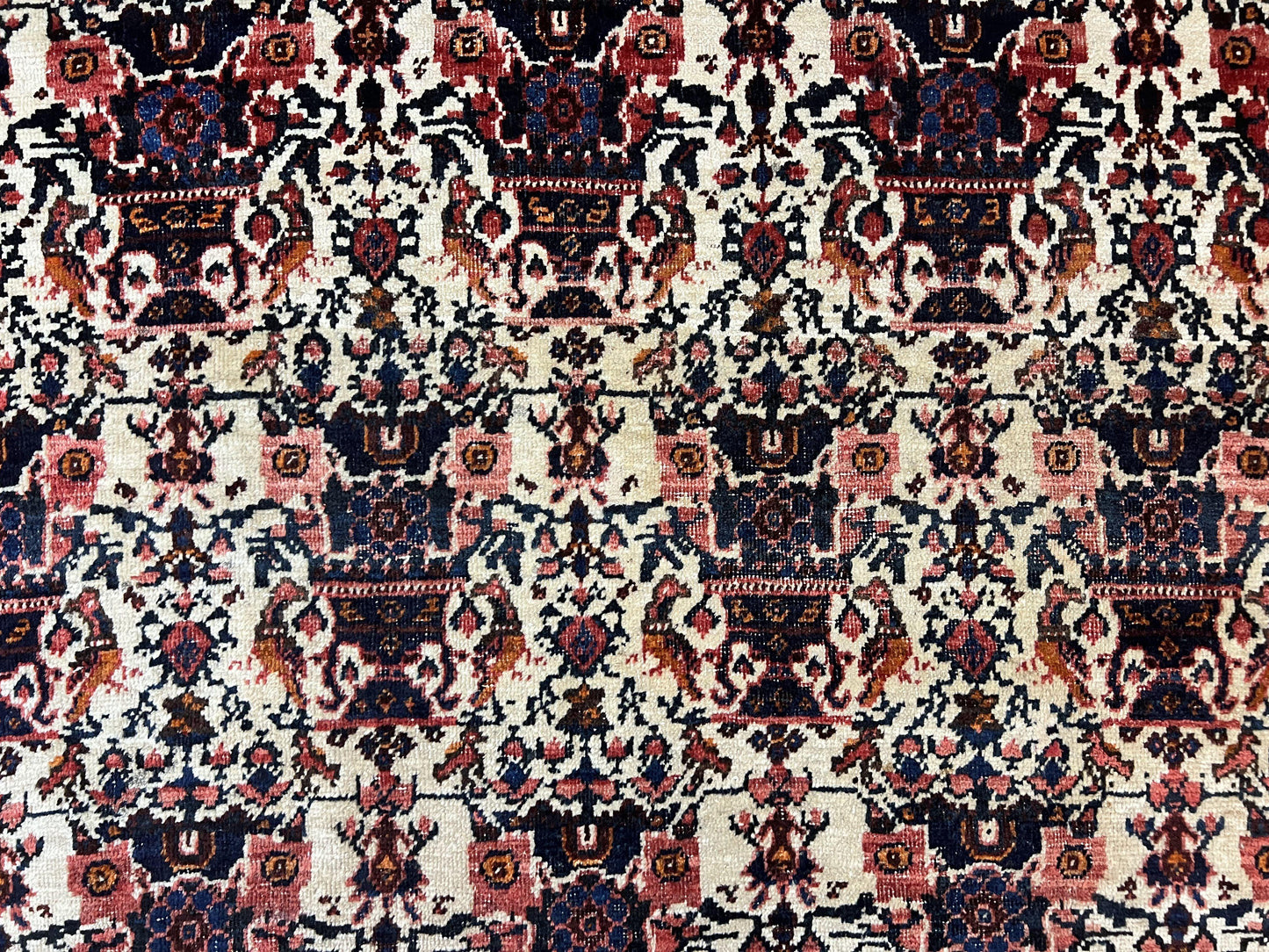 Persian Afshar Rug 6x8 Hand Knotted Wool Vintage Carpet With Floral Allover Motifs