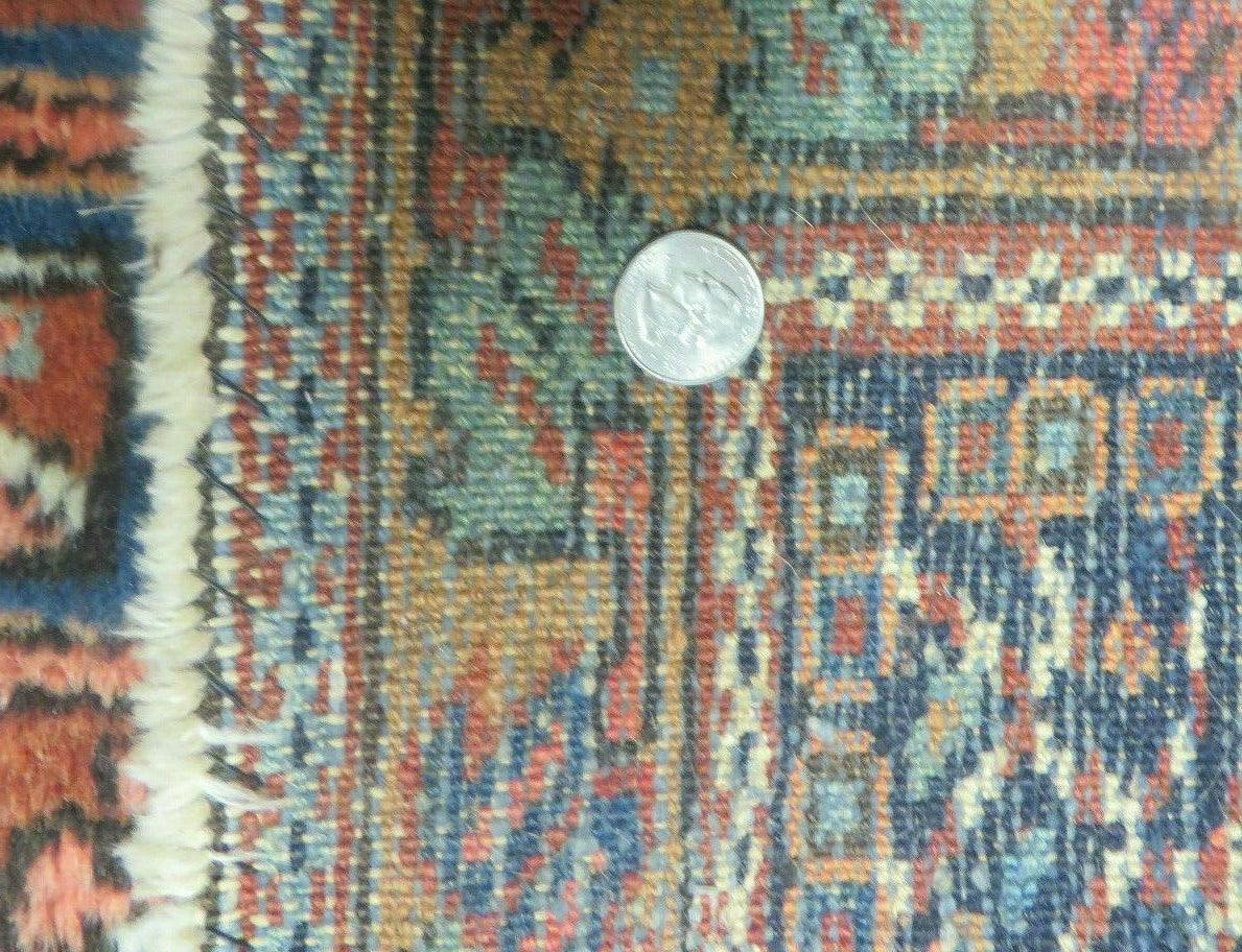 Persian Karajeh Rug 5x6 Antique Geometric Medallion Hand Knotted Wool Carpet
