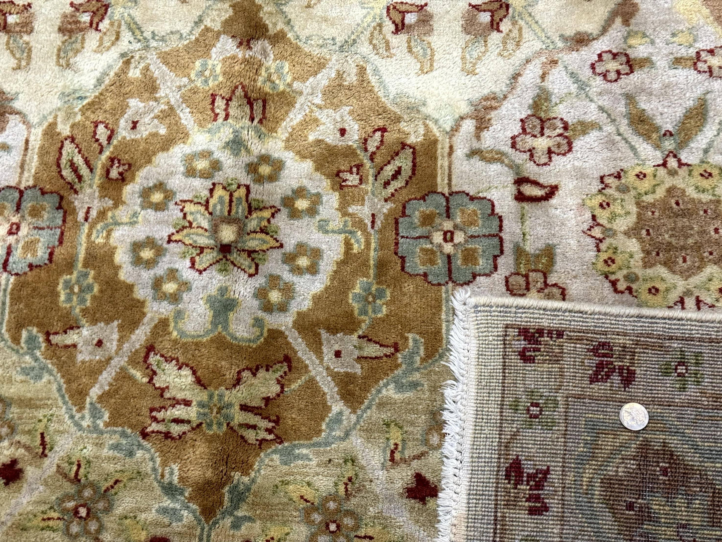 Indo Persian Rug 8x10, Indian Rug, Soft Wool Rug, Oushak Style Rug, Handmade Rug