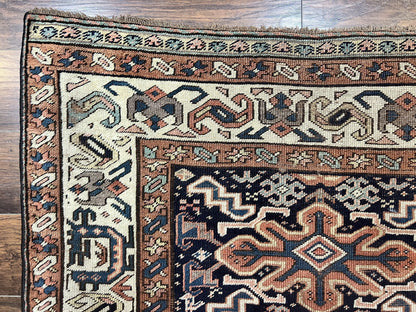 Antique Persian Tribal Runner Rug 4.6 x 9.8, Kurdish Runner, Rug for Hallway or Kitchen, 1920s Carpet, Wool Handmade Rug