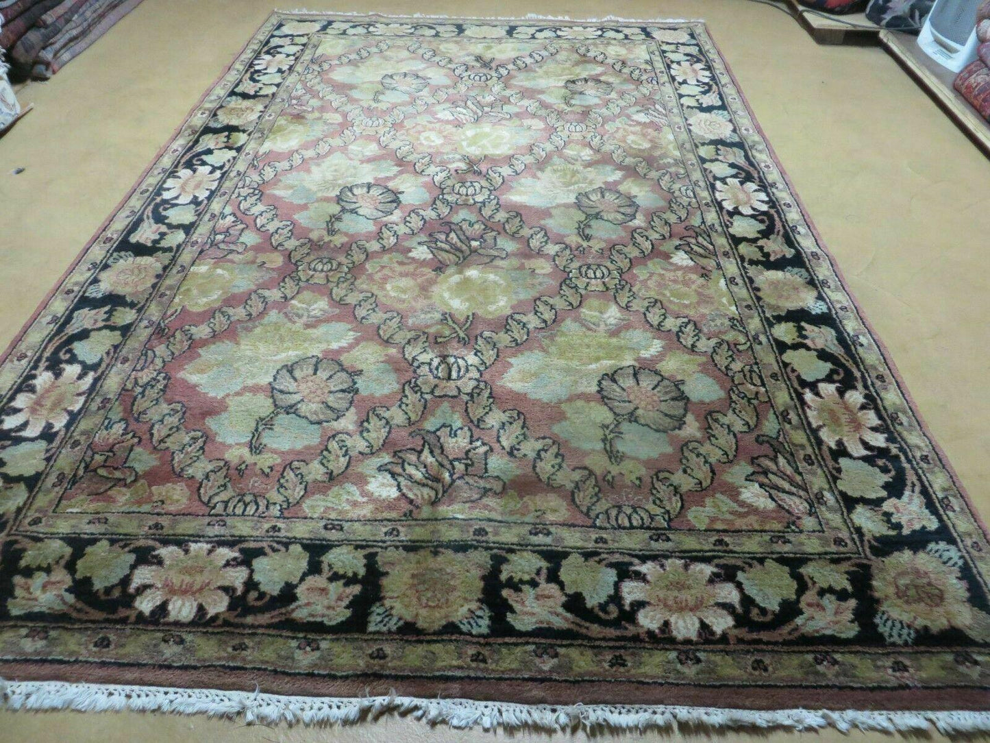 Floral Oriental Wool Rug 6x9 Handmade From India High Quality