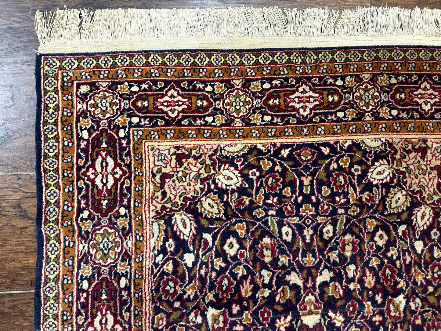 Indo Kashmiri Rug 3x5 Navy Blue Very Fine 400 KPSI Pair A