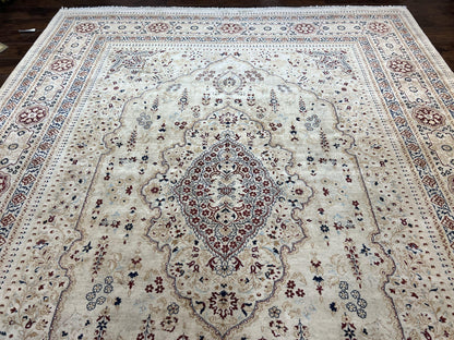 Persian Rug 9x11 Hand Knotted Wool Oriental Carpet Haji Jalili Ivory Cream