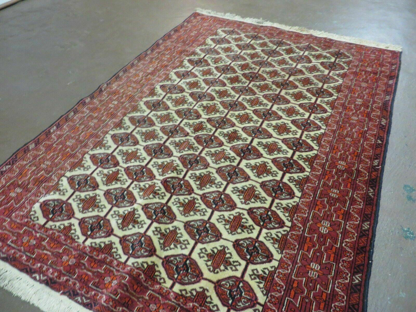 Turkoman Bokhara Wool Rug Handmade 4x6 Pakistan Fine Knot Wool