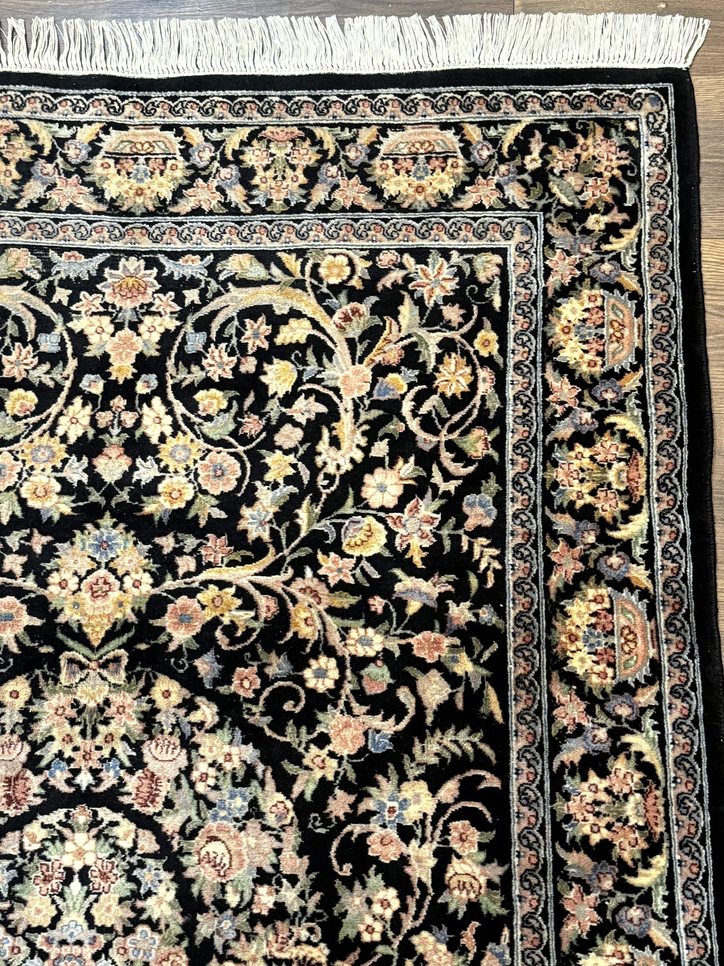 Sino Persian Rug 4x6, Very Fine 260 KPSI, Floral Medallion, Hand Knotted Wool Carpet