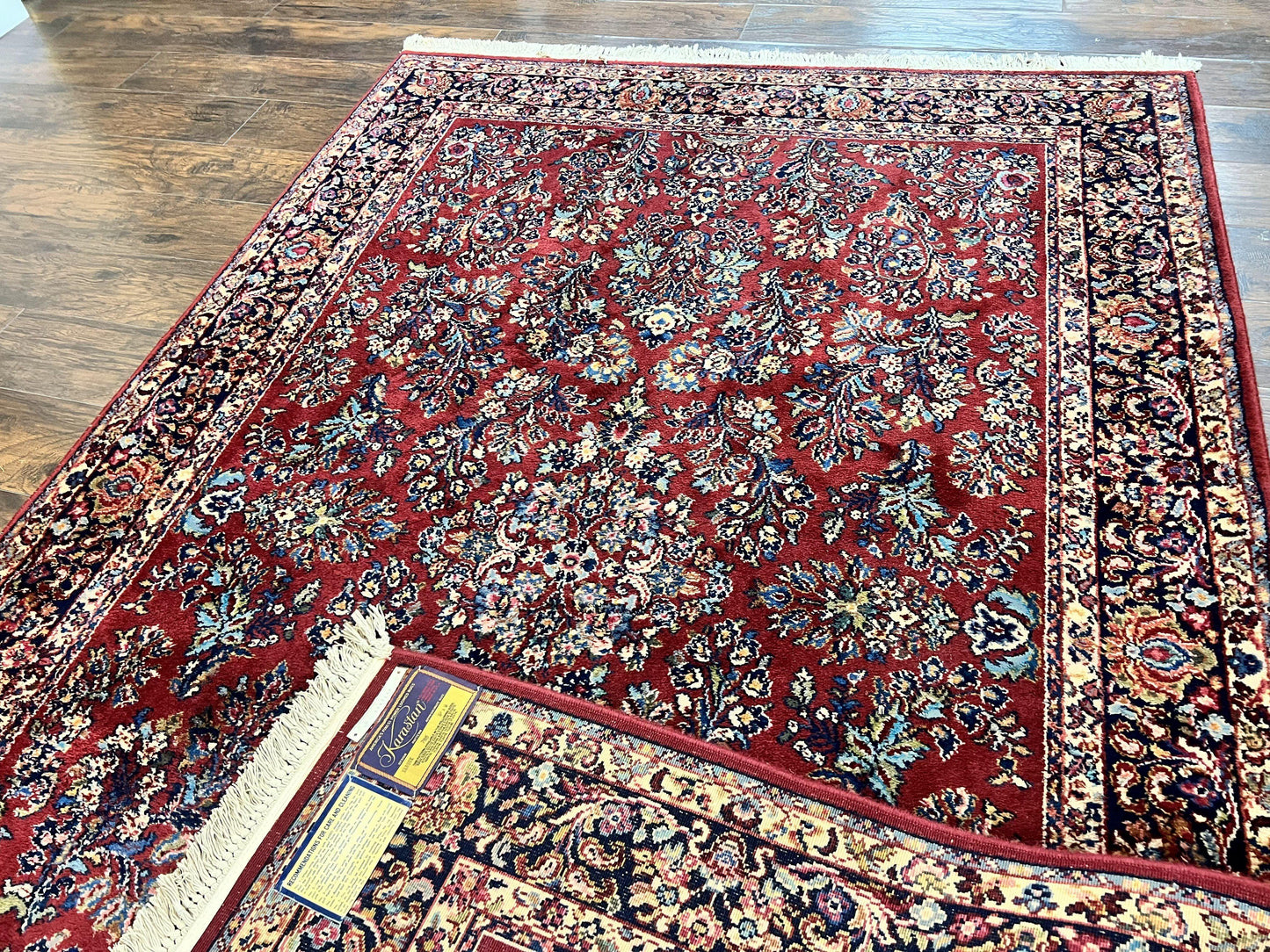 Karastan Rug 5.9 x 9 Red Sarouk #785, Wool Karastan Carpet, Original 700 Series, Vintage Karastan Oriental Rug Discontinued