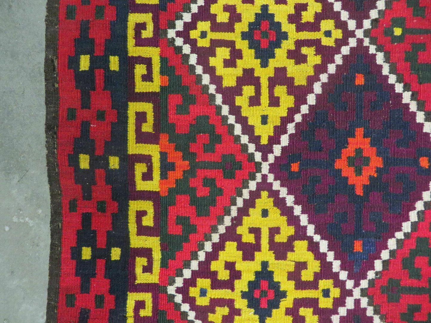 Antique Turkish Kilim Flat Weave Wool Rug 6 X 13 Veg Dye Handmade Vintage