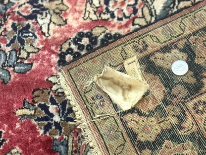Antique Persian Sarouk Rug 4x7 Floral Red Wool Carpet 1920s