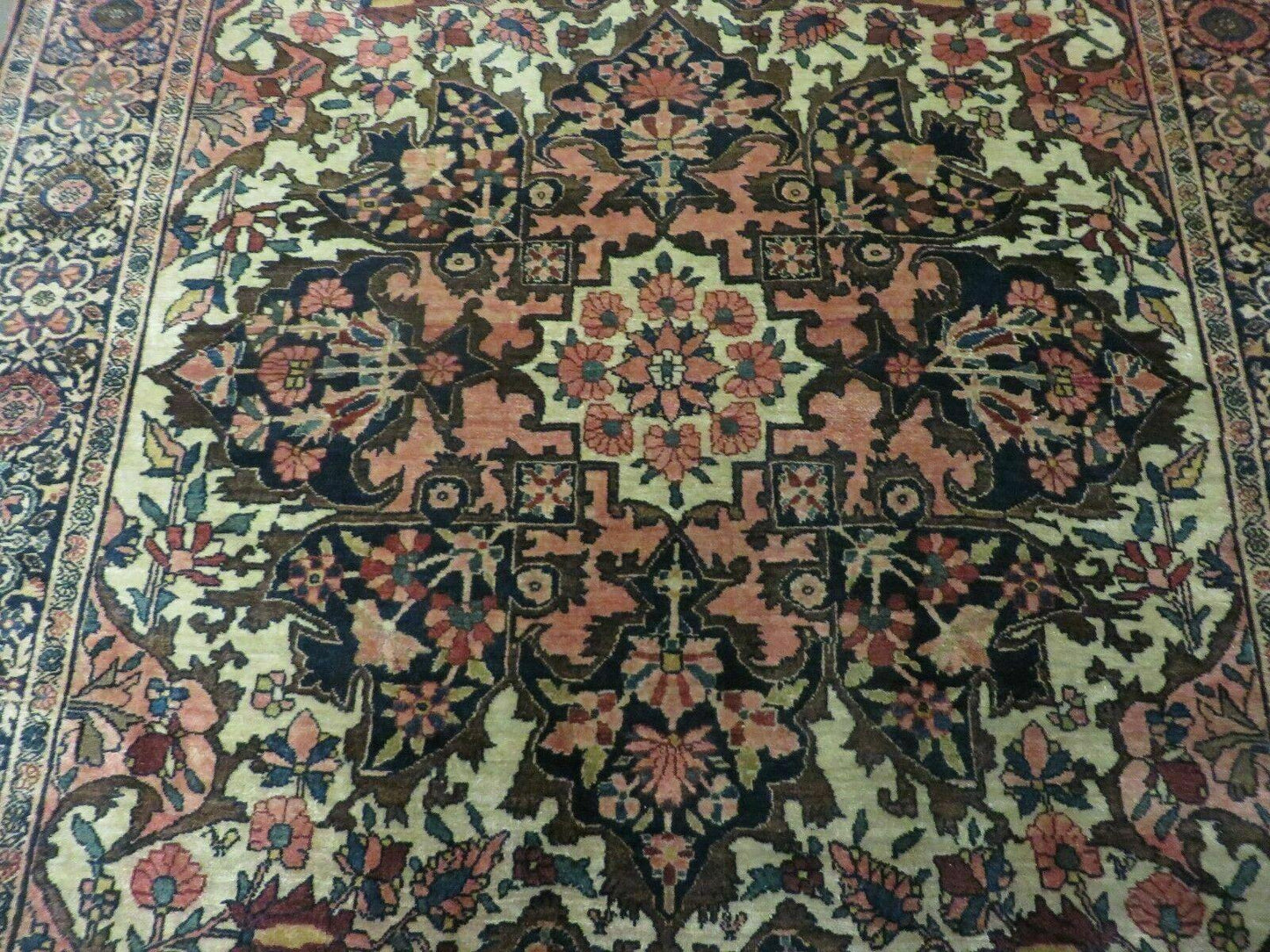 Antique Handmade Indian Floral Oriental Wool Rug 4x6 Feet