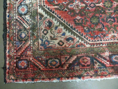 Antique Handmade Wool Rug India Floral Oriental Vegetable Dye 5 Ft 6 In By 10 Ft 4 In