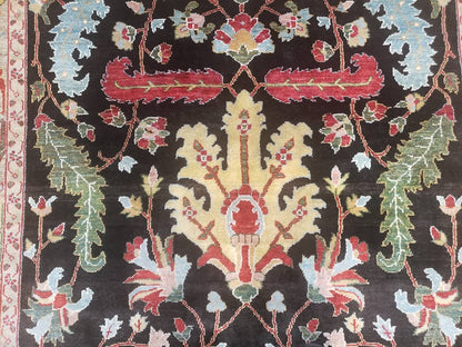 Peshawar Rug 6x9 Hand Knotted Wool Area Rug Black And Silver Oriental Carpet Handmade