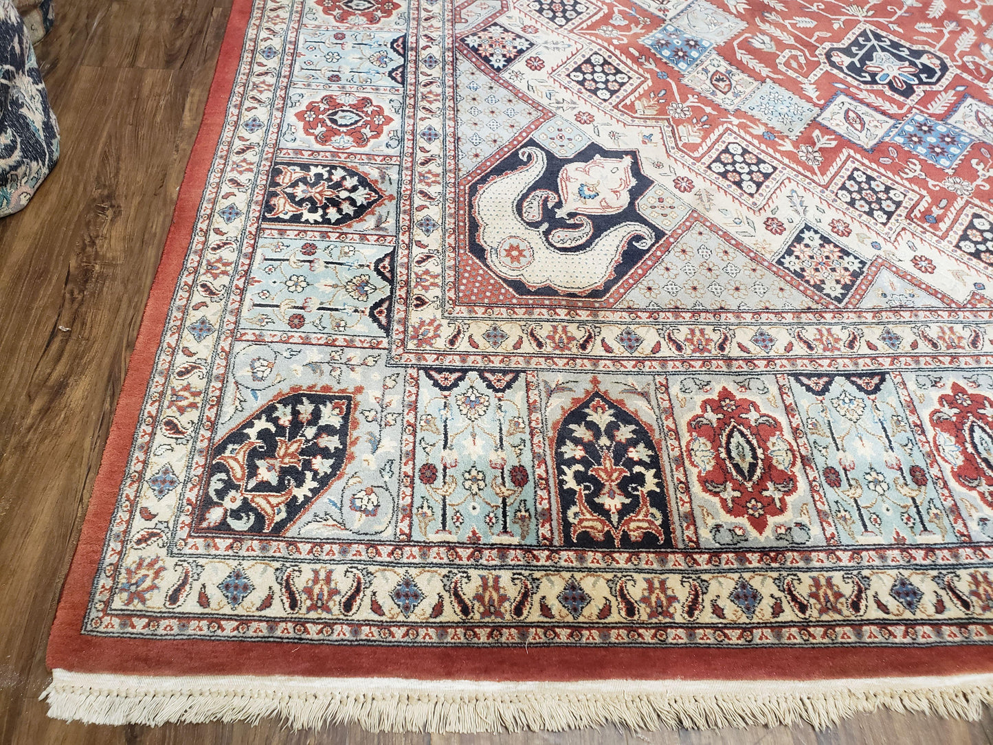 Turkish Handmade Wool Rug 8x11 Geometric Decorative Area Rug