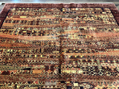 Wool Contemporary Area Rug Brown Belgium Power Loomed 8x11 Couristan