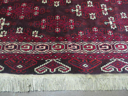 Yamud Turkoman Wool Rug Antique 7x10 Hand Knotted Full Pile