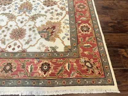 Flatweave Soumak Rug 6x9 Wool Handmade Floral Ivory Nourison