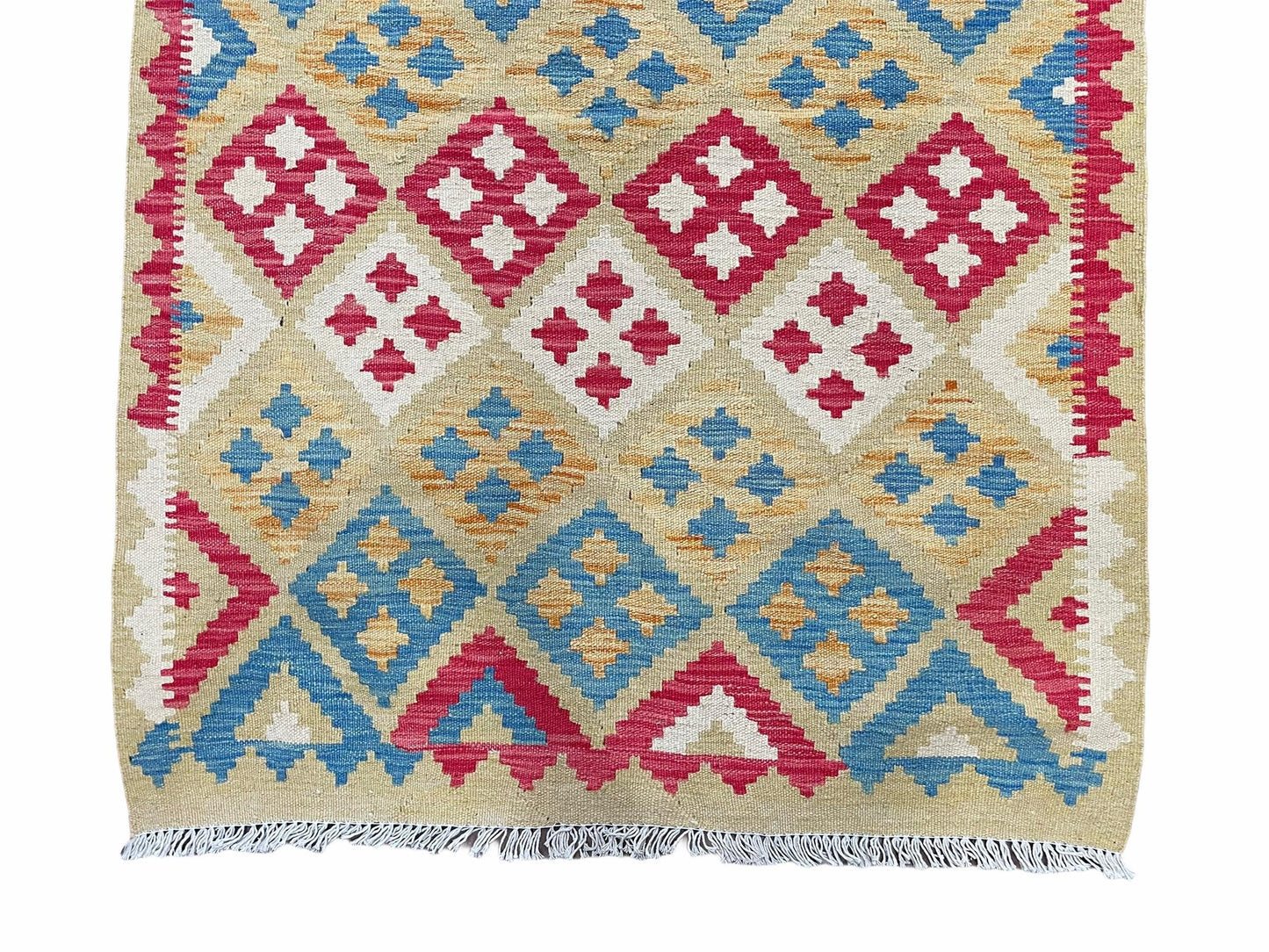 Kilim Rug 3x5 Multicolor Tribal Turkish Anatolian Wool Flatweave Area Rug