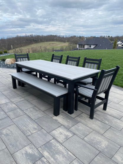Post Leg Outdoor Dining Table Custom Made For Patio Durability And Weather Resistance
