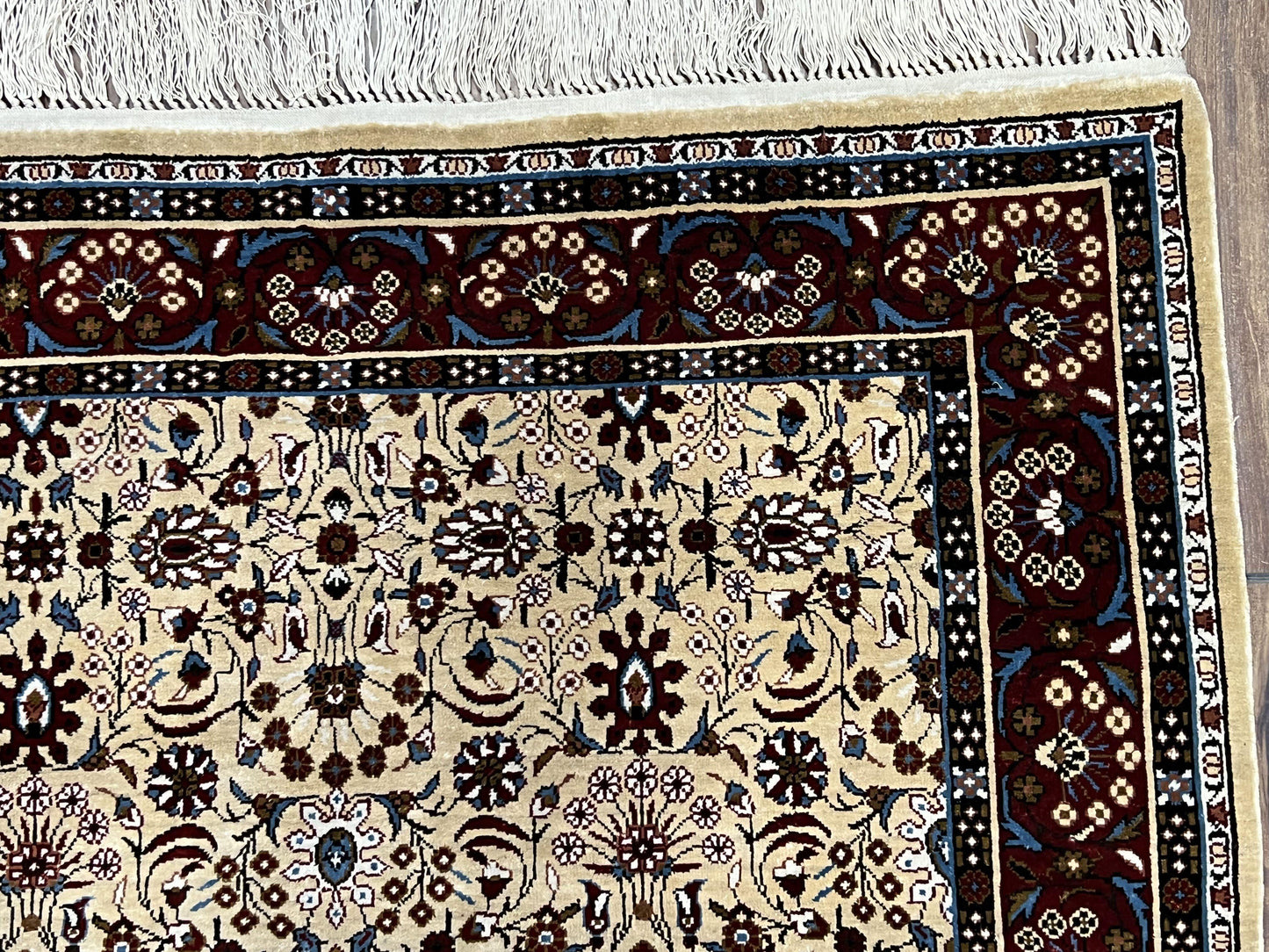 Sino Persian Silk Rug 3x5 Handmade Vintage Silk Carpet With Allover Motif