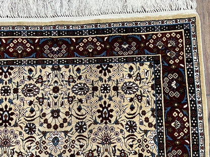 Sino Persian Silk Rug 3x5 Handmade Vintage Silk Carpet With Allover Motif