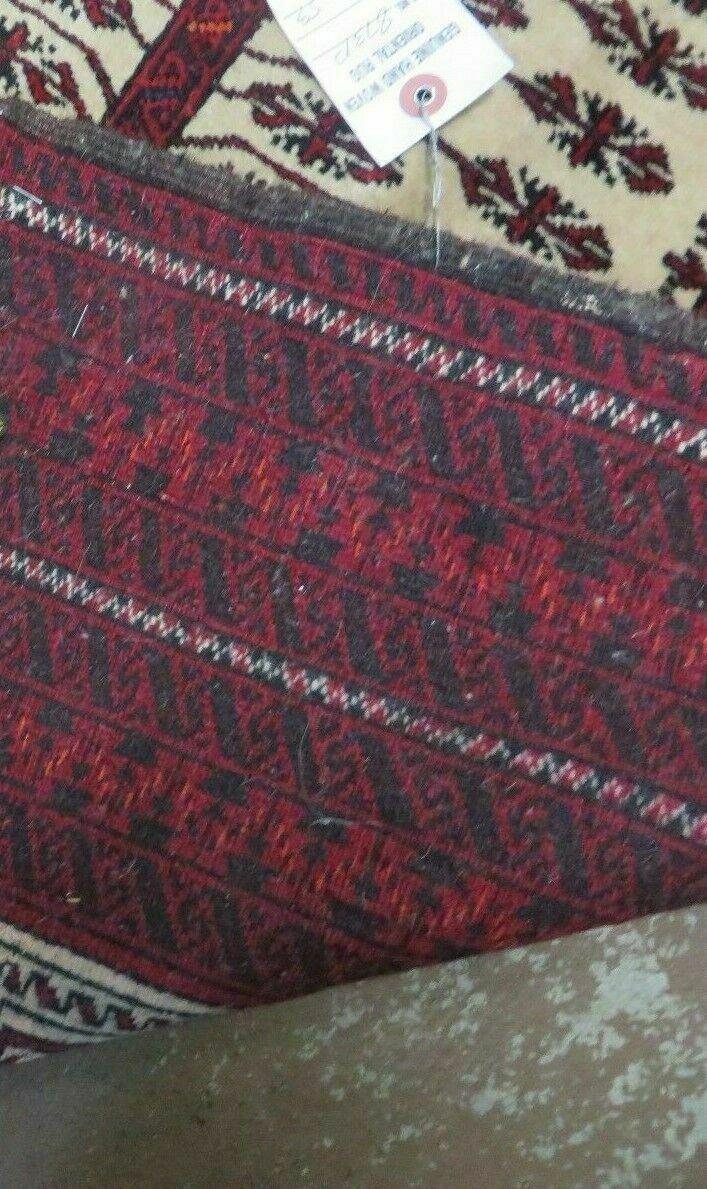 Antique Turkoman Balouchi Khamseh Prayer Rug Hand Knotted 3x5 Wool
