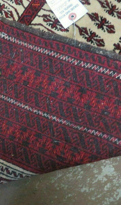 Antique Turkoman Balouchi Khamseh Prayer Rug Hand Knotted 3x5 Wool
