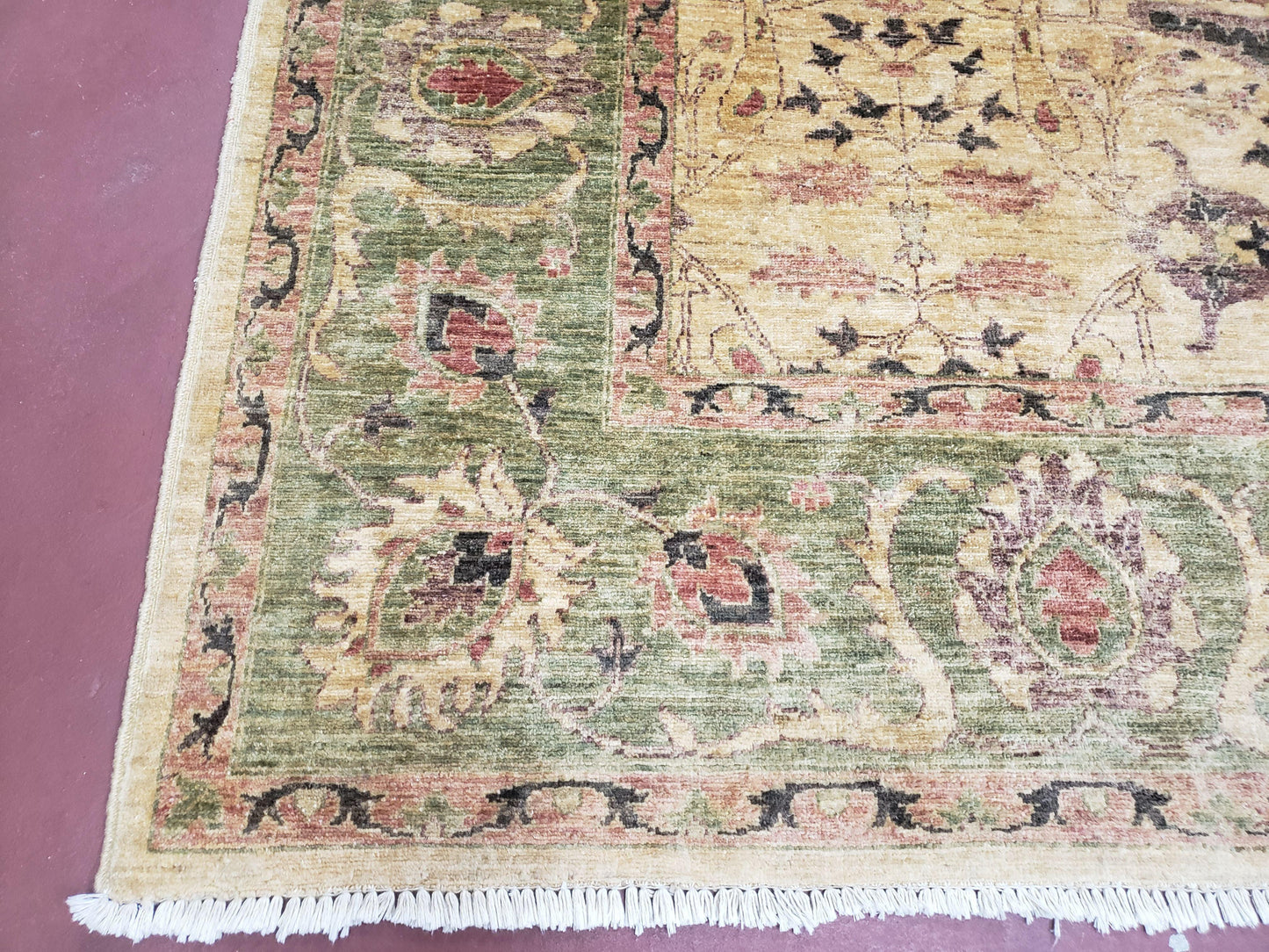 Peshawar Rug 8x10 Handmade Wool Oushak Style Farmhouse Carpet