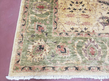 Peshawar Rug 8x10 Handmade Wool Oushak Style Farmhouse Carpet