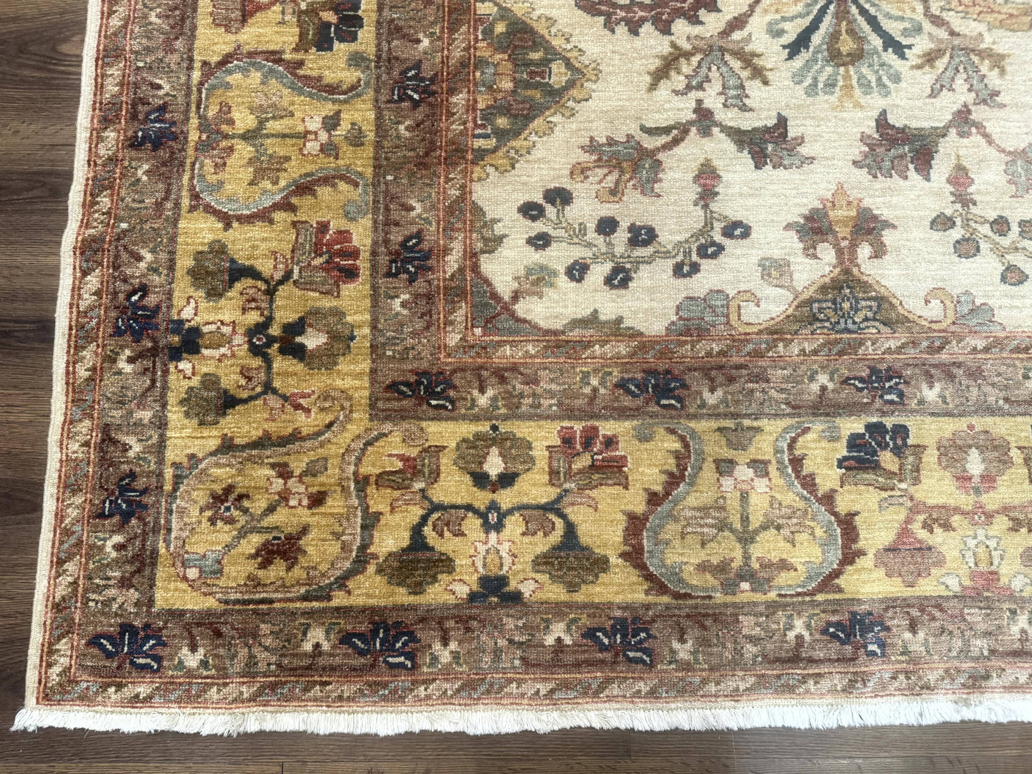Egyptian Rug 9x12, Mahal Sultanabad Carpet, Handmade Wool Rug, Oatmeal Color