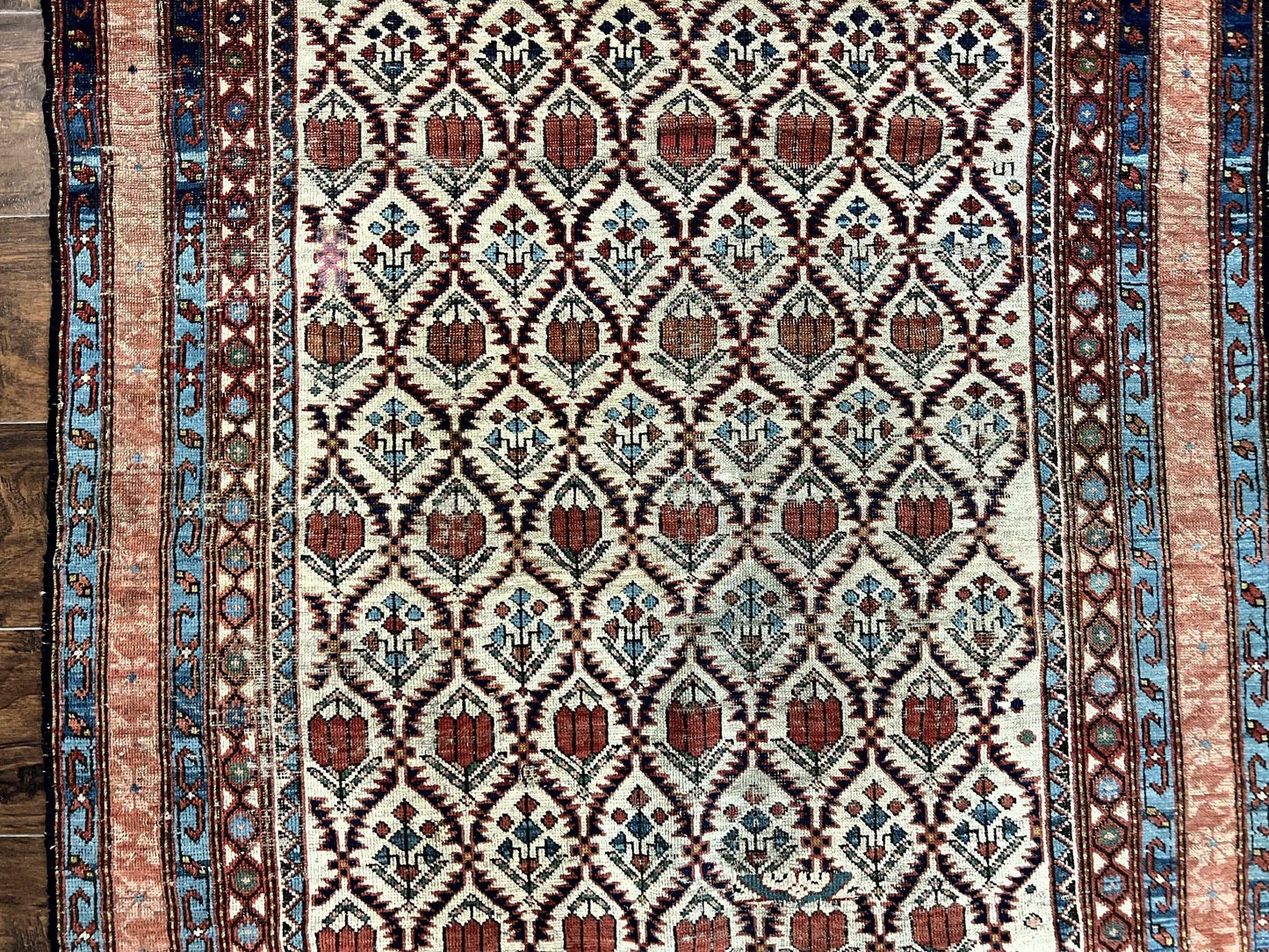 Antique Caucasian Rug 4x6 Hand Knotted Wool Shirvan Carpet
