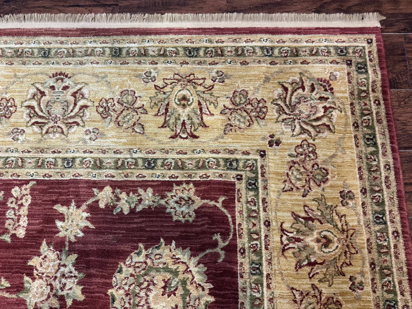 Traditional Wool Oriental Rug 9x13 Power Loomed Burgundy Carpet