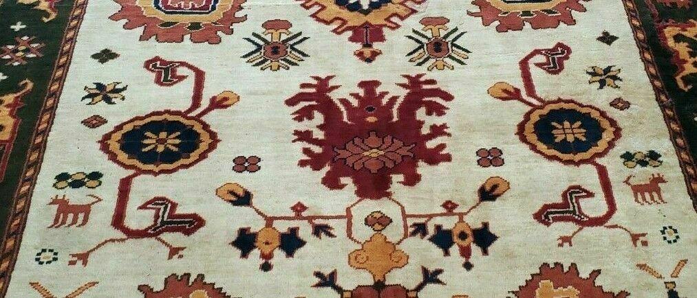 Vintage 1970s Turkish Kazak Wool Rug Hand Knotted Boho Bohemian Floor Decor