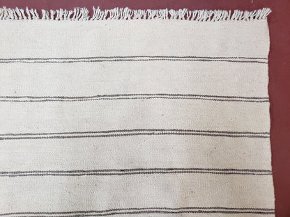 Turkish Kilim Rug Hand Knotted Striped Wool Area Rug 5x8 Southwestern Style