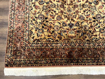 Indo Persian Rug 5x8, Light Tan/Camel, Allover Design