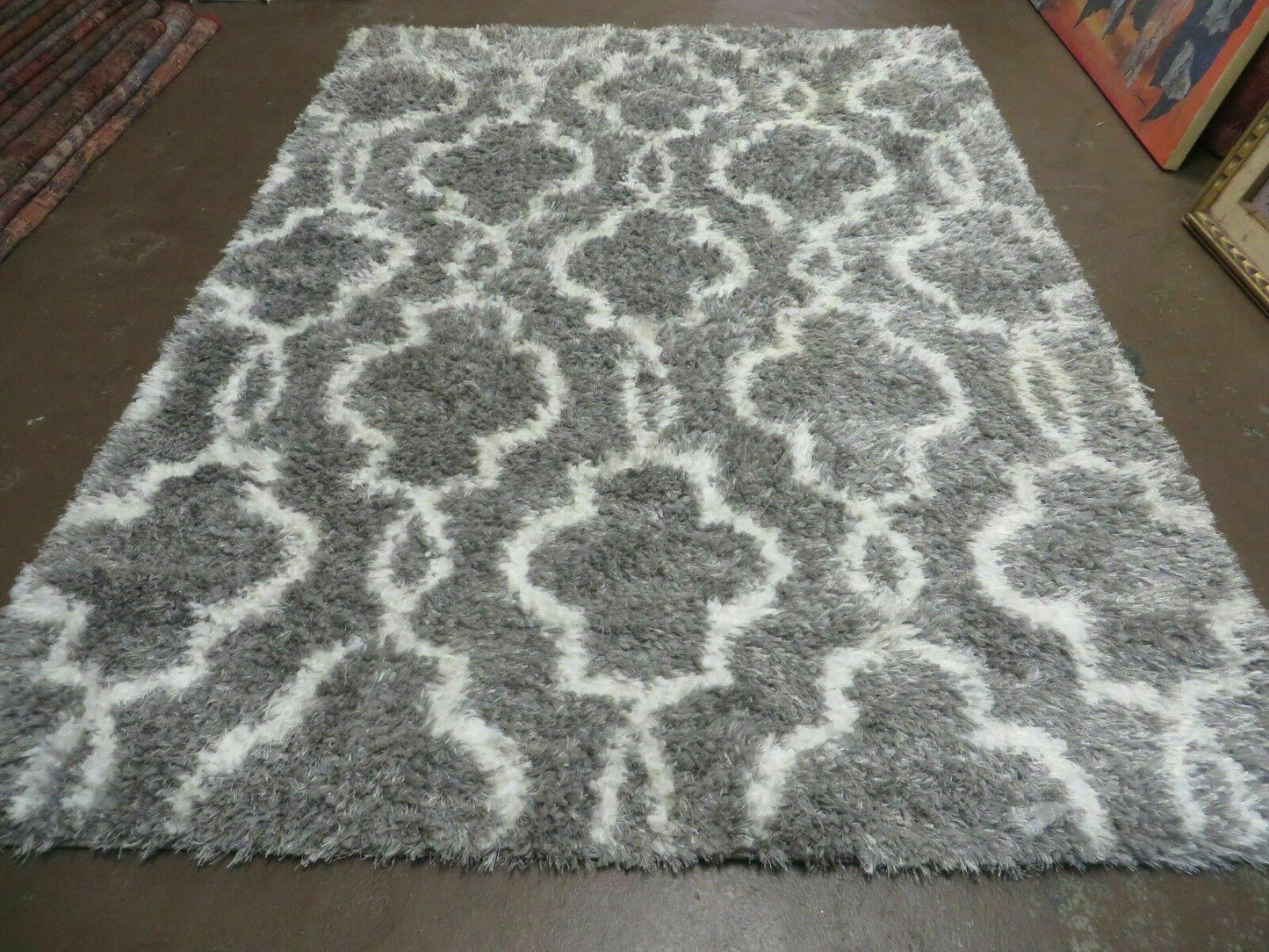 Israel Made Glimmer Shag Rug 5X7 Acrylic Boho Contemporary Home Decor