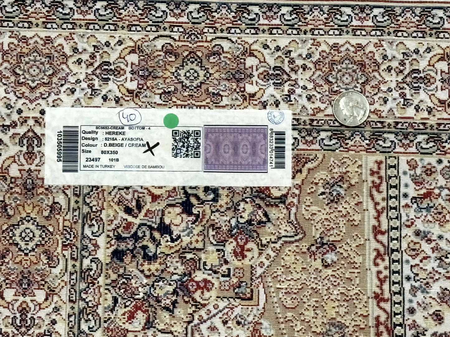 Turkish Silk Runner Rug 2.6 x 12, Hereke Mamluk Runner, Bamboo Silk, New