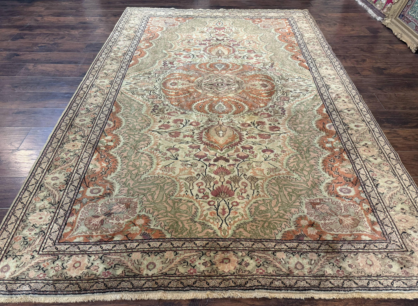 Antique Turkish Kayseri Rug 7x10 Hand Knotted Wool Area Rug