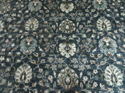 Vintage Handmade Pakistani Floral Oriental Wool Rug 5ft 6in by 8ft Black And Grey