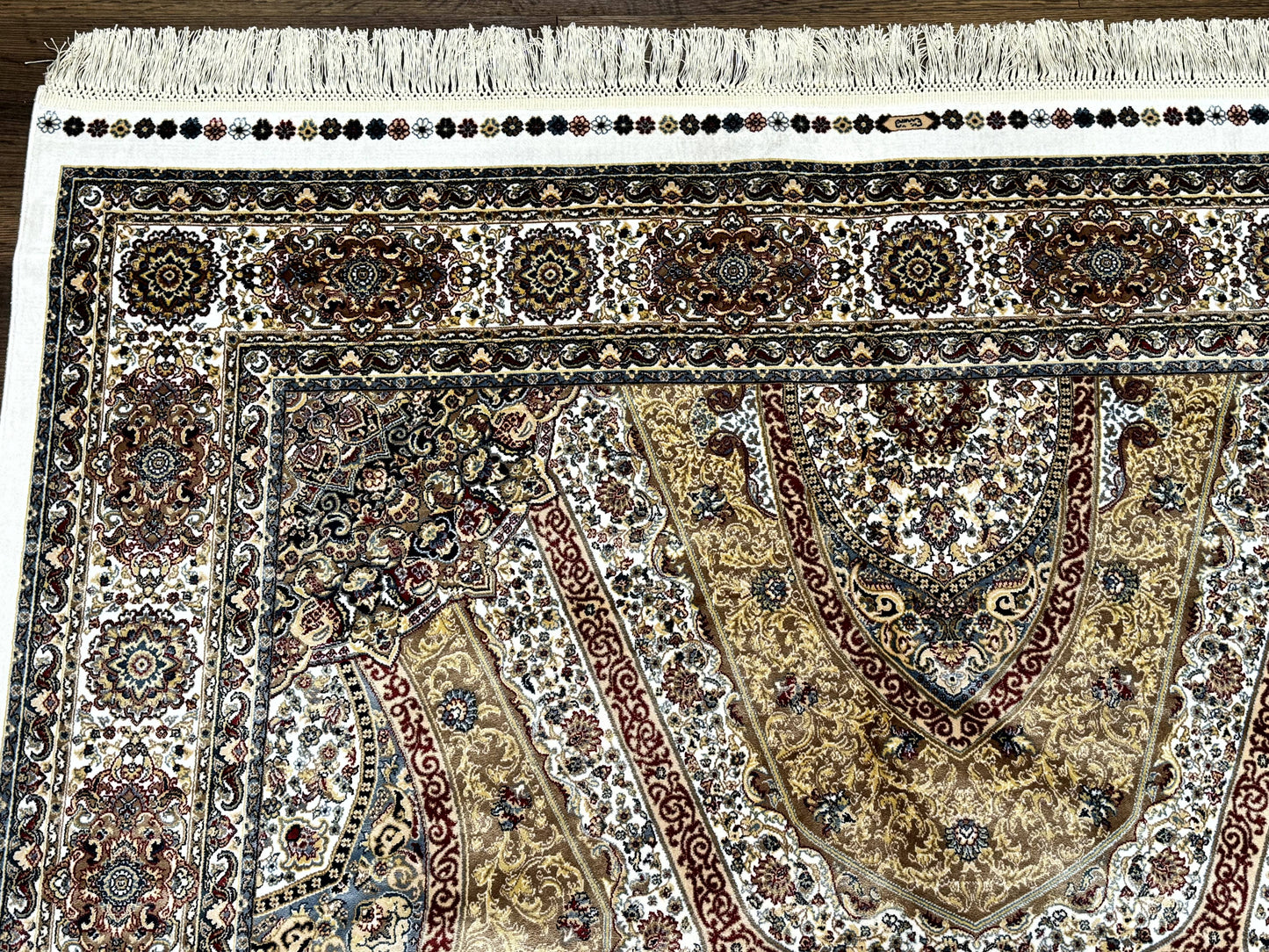 Turkish Silk Rug 5 By 7.6 Feet Dome Design Bamboo Silk Contemporary Area Rug