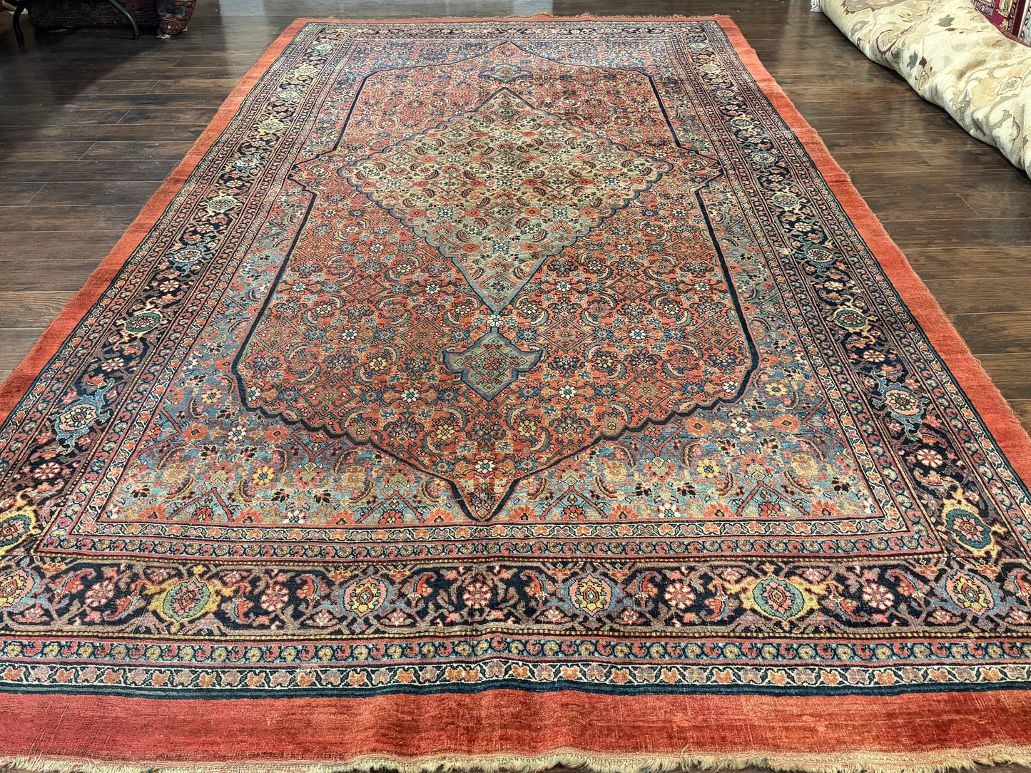 Antique Persian Bijar Rug 7x15